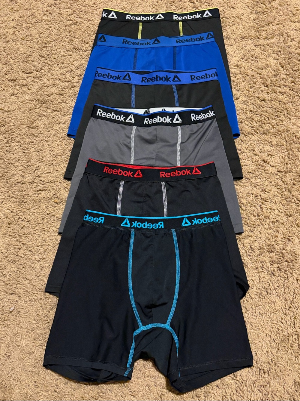 Boys L (12/14) Reebok Performance Boxer Briefs - 6 pair